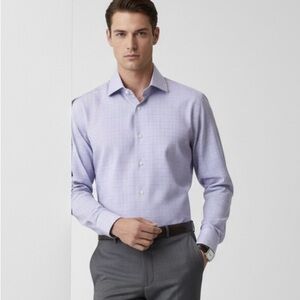 BOSS Hugo Boss Lavender Plaid Button Down Shirt 15.5
